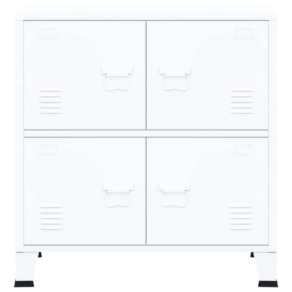 Willood Armario Industrial Baúl Oficina Despacho Archivos Estudio Almacenamiento Muebles Estante Decoración Acero Blanco 75x40x80 cm