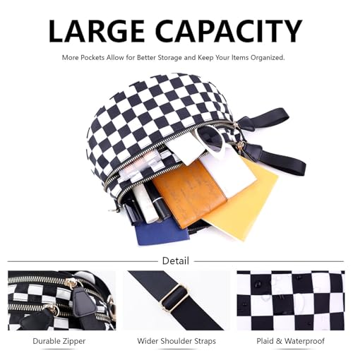 Emmafy Crossbody Bag, Emmafy Travel Bags for Women, Large Capacity Multifunctional Checkered Purse Bum Bag3