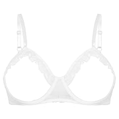 Sywiyi Womens Underwear See Through Lace Unlined Bra Top Adjustable Straps 1 4 Cups Push Up Underwire Bralette