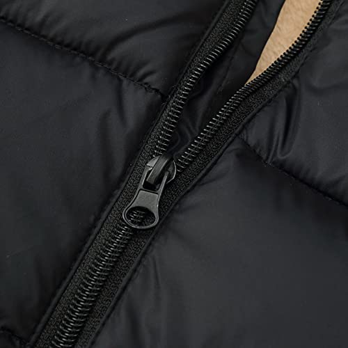 Miyanuby Kleinkind Baby Kapuzenjacke Jungen Mädchen Dicker Warmer Wintermantel 2-7 Jahre, Schwarz , 3-4 Years