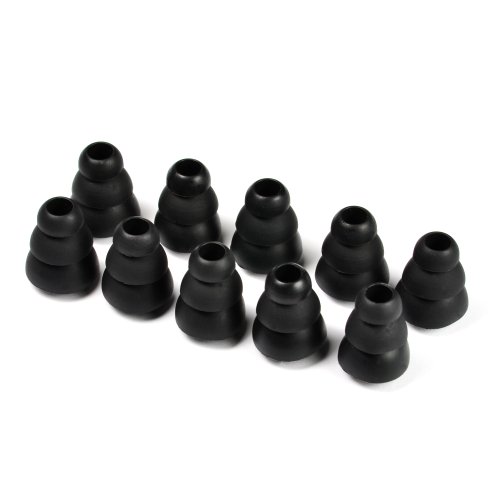 ITIS 10 Replacement Earbud tips Ear Gel for Monster Beats, iBeats,Tour, Urbeats se, Urbeats, Powerbeats (Not for PowerBeats 2 Wireless), HeartBeats, Diddybeats In-Ear Headphones With ITIS Headphone Cable Cord Clip (BLACK, Triple Flange Large)