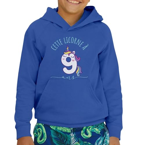 Sweat à capuche enfant licorne 9 ans pour anniversaire - 2