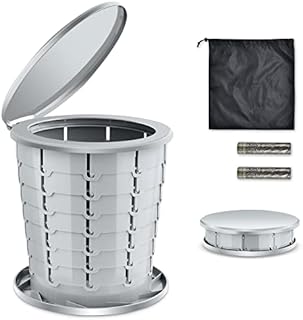 UTEBIT Camping Toilet, Portable Travel Potty Folding Toilet Supports Over 150kg, Campervan Toilet with 20 Bio Toilet Bags, Perfect for Camping, Trip, Picnic, Hiking, Fishing, Beach
