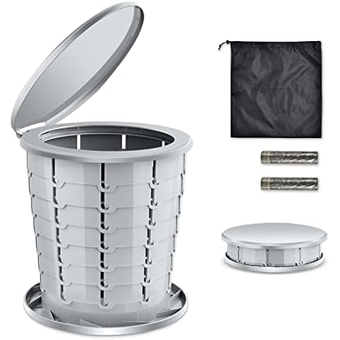 UTEBIT Camping Toilet, Portable Travel Potty Folding Toilet Supports Over 150kg, Campervan Toilet with 20 Bio Toilet Bags Perfect for Camping, Trip, Picnic, Hiking, Fishing, Beach and Traffic Jam Cover