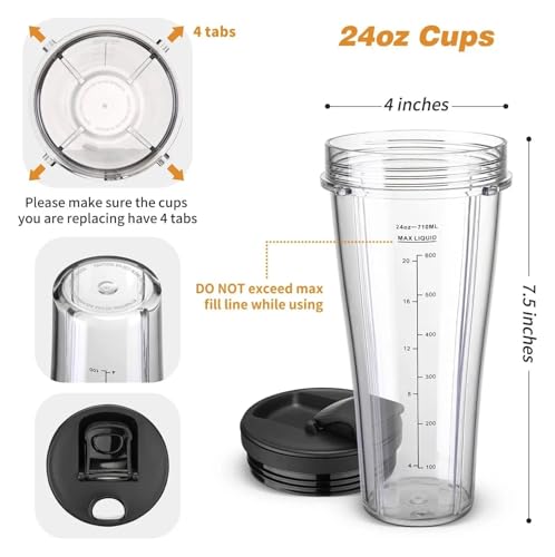 Vaso Ultra Delgado 24 oz Para Licuadora Ninja miniatura 4