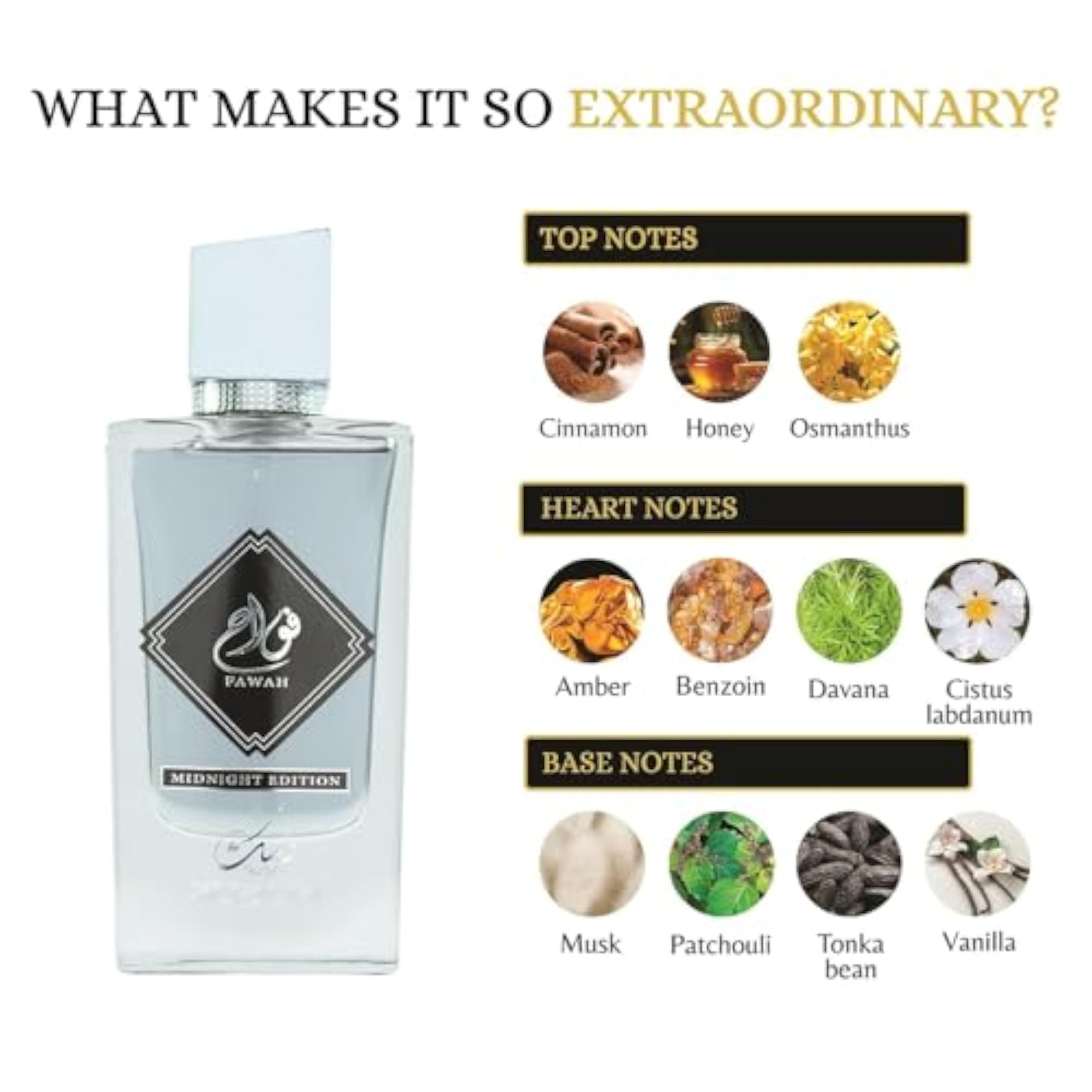 Fawah Midnight Eau De Parfum, Unisex 80ml