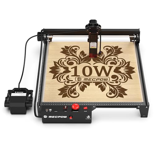 Mecpow X3 Pro Laser Engraver with Air Assist - 10W High Accuracy Laser Engraving Machine for Wood Metal and Acrylic, 16.0 x 15.7' Working Area, Laser Class：1