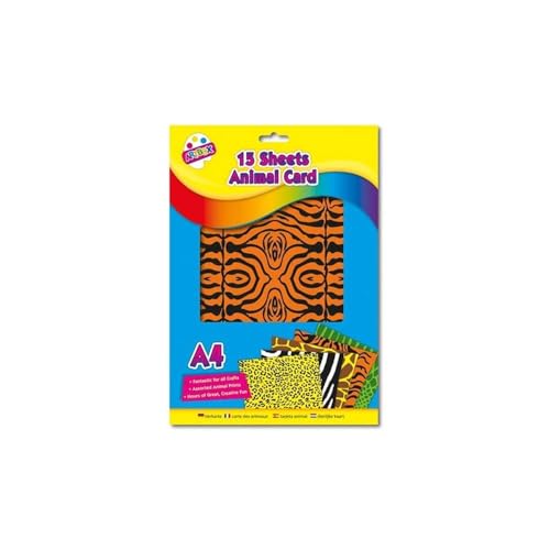 15 Sheets Animal Prints Craft Cards
