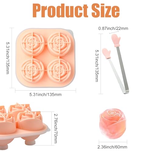 Molde de silicón para hielo en forma de flor rosa miniatura 2