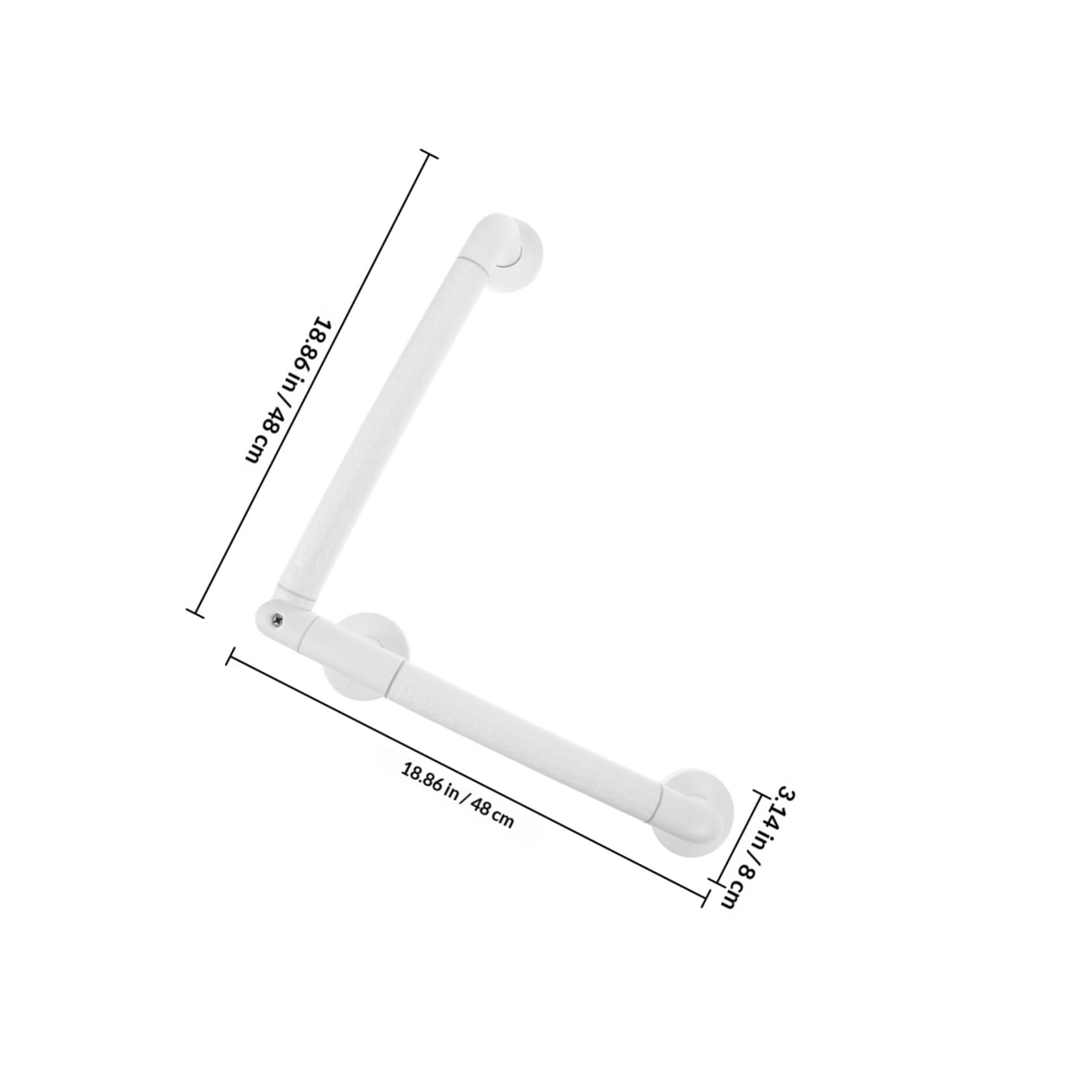 Genérico Asidero de Baño Antideslizante Plegable 48x48 Cm Barra de Apoyo white de Acero Inoxidable para Ducha y Inodoro, Pasamanos de Seguridad para Personas Mayores y Discapacitadas