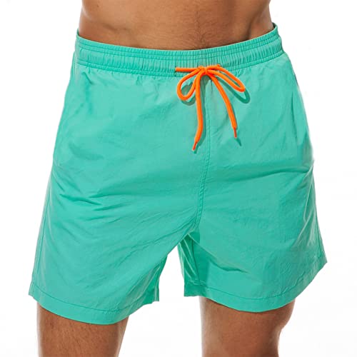 Dissolving Swim Trunks Prank Shorts Funny Gift for Brother Boyfriend Bachelor Beach Party in The Swimming Pool(Cyan Blue Large)
