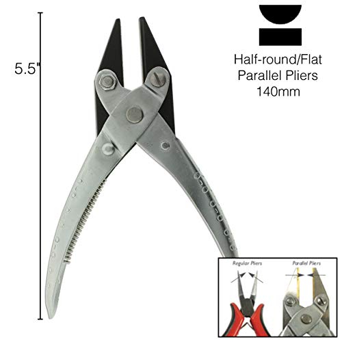 The Beadsmith Half Round/Flat Nose Parallel Pliers, 5.5 inches (140mm) Steel tool for jewelry making, with spring by The Beadsmith - Image 5