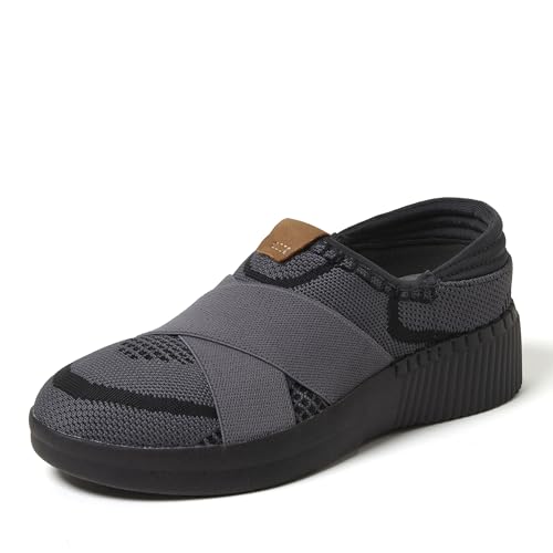 Dearfoams Women's Livie Machine Washable X Strap Knit Sneaker