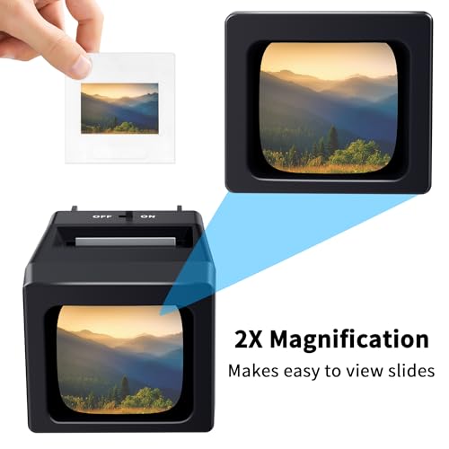 35mm slide viewer 2x magnification slide viewer for viewing 35mm slides slide projector for old slides 2aaa batteries included