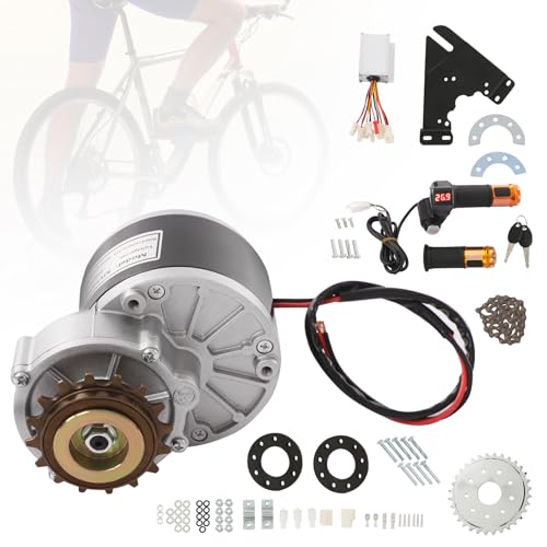 24V 250W Electric Bicycle Motor Kit, RTUSUML E-Bike Conversion Kit with LCD Display & Brushed Controller, DIY Chain Drive Motor Retrofit Kit for 16''-28'' Wheels