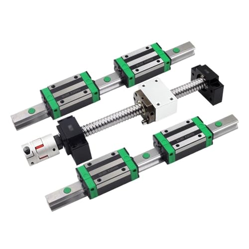 Metal Ball Screw nut SFU1204+2pcs Linear Motion Rails HGR15 and Blocks 4pcs HGW15CC + Supporter BK10 and BK10 + Coupler 8 * 10mm(300mm)
