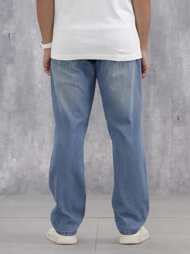 Image of WROGN Men's 100% Cotton Jeans | Solid | Anti Fit
