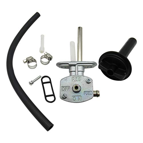 JEM&JULES Fuel Valve Petcock with Lever Screw 51023-1402&92077-1098 for Kawasaki Prairie 360 KVF360 2003-2013 Prairie 400 KVF400 1997-1998
