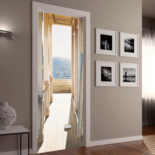 Chambre à coucher transformée grâce à l'autocollant 3D porte - 8
