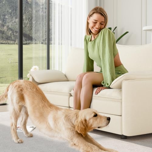 Image of Vesgantti 74 inch Loveseat Sofa for Living Room, Comfy Cloud Couch Deep Seat Chenille Modern 2 Seater Small Sofa with Armrest Pillow, Easy Assembly for Small Spaces, Beige