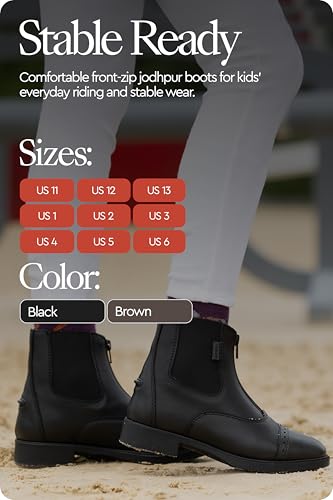 Image of HORZE Wexford Womens' Paddock Boots Synthetic Leather Zip Design Footwear | Durable Horse Riding Boots for Women Equestrian English Style Comfortable Fit for Daily Training Stable Work Lessons
