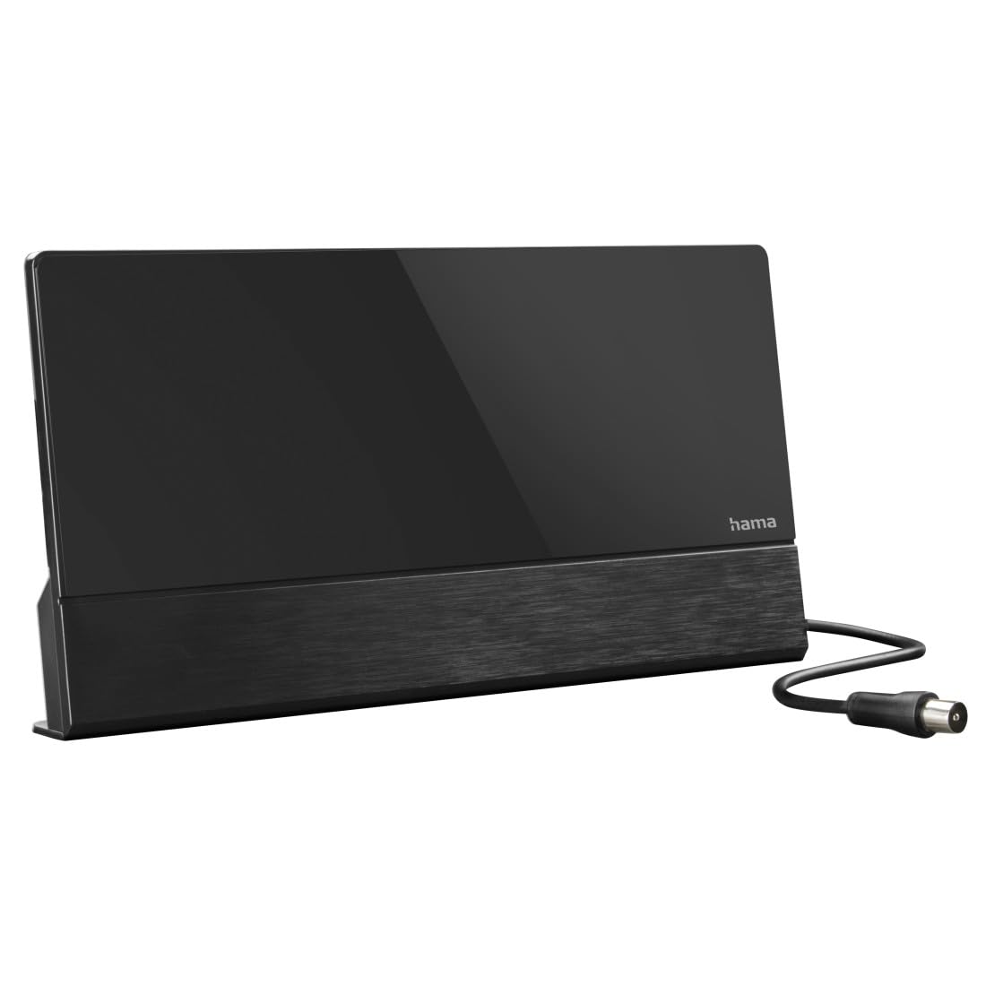 Hama Antenna da camera "Premium", attiva (ricezione di DVBT, DVBT2, antenna da camera per TV, guadagno automatico, filtro LTE 5G, piatto, alimentazione tramite USB), colore nero
