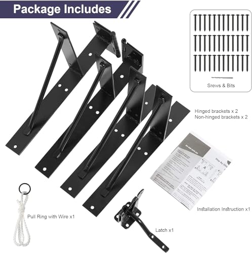 Image of Anti Sag Gate Kit Heavy Duty No Sag Kit Gate Corner Brace Bracket for Wooden Gate Fence with a Self-Locking Gate Latch (No Sag Kit A - 2Set)