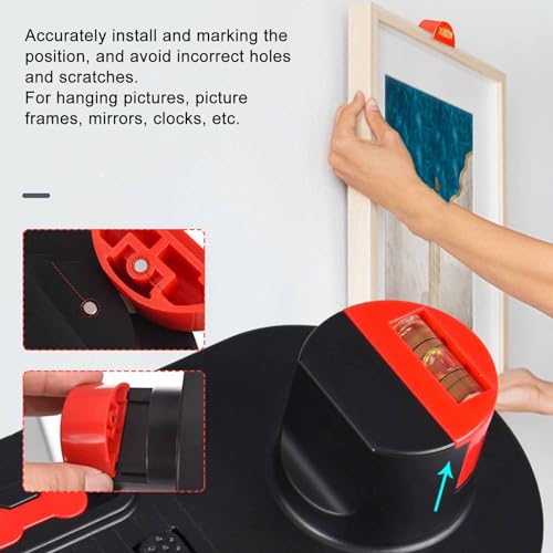 Image of Easy Leveling ABS Picture Hanger, Nail Hole Marker Art Hanging Tool for Mirror, Photo Frame, Clock