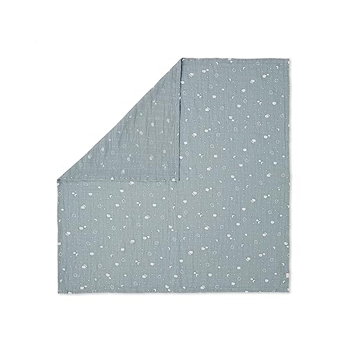 MORI Muslin Swaddle Cloth Blue Cotton 75x75cm Breathable Lightweight Pre-Washed for Infants Durable Comfortable Unisex Receiving Blanket Ideal for Swaddling or Nursing - Image 2