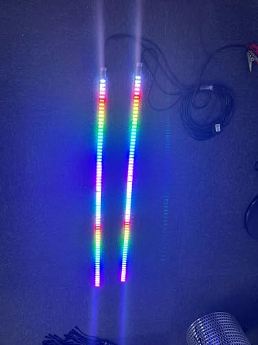 Sando Tech 2PCS 4FT Dream Chasing Color Triple Row Led Strip Light 12V Without Controller (Replacement for 15.5'' Wheel Light)