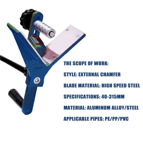Herramienta de biselado para tubos de plástico, desbarbado de pared interior para PPR/PE/PVC, se adapta a diámetros de tubería de 40 a 315 mm