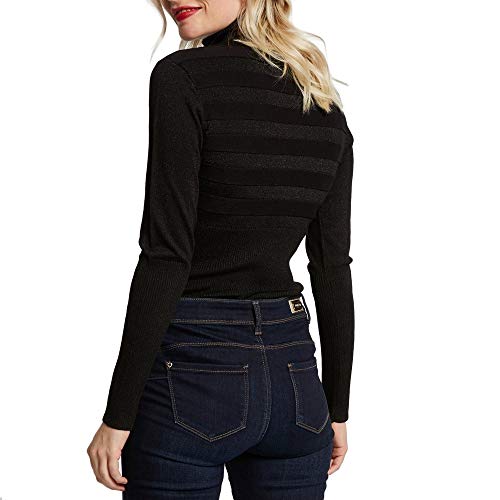 Morgan Frau 202 Tentosa Ziehen Sie Long Sleeve Long Roll Lurex Mentosa Black TL, Schwarz, L EU