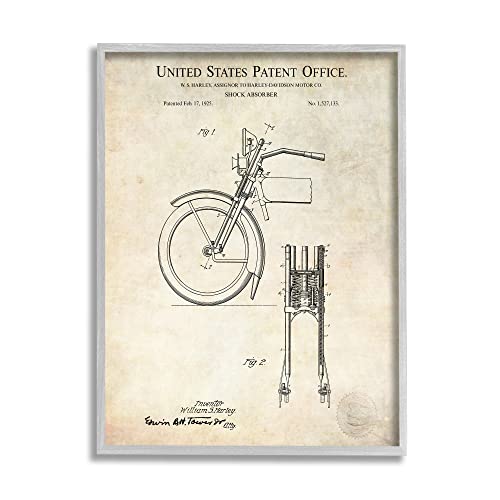 Stupell Industries Vintage Style Shock Absorber Invention Patent Diagram, Design by Karl Hronek
