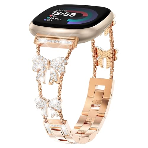 Correa metálica elegante compatible con Fitbit Versa 3/4 miniatura 1