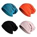 JOYEBUY 4 Pack Women Men Stylish Cotton Beanie Cap Slouchy Beanies Hats Soft Sleep Cap (Style A)