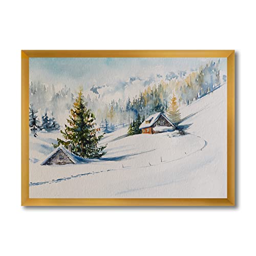 Montagne enneigée déco murale Little House pour ambiance cocooning