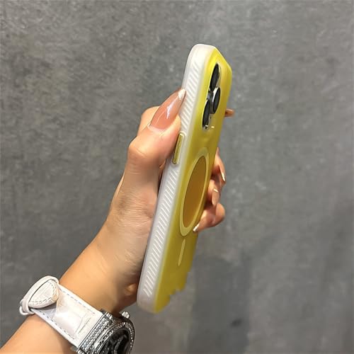 Coque de téléphone magnétique douce dégradé jaune pour protéger l'iPhone 14