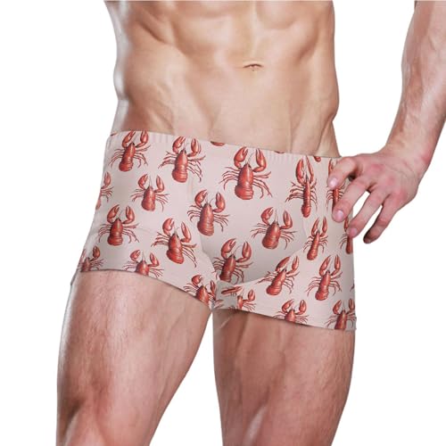 Red Lobsters Mens Swim Trunk Swimwear Bathing Suit Swim Brief Square Leg Board Short S B04051483