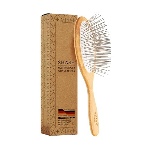 Brosse ovale pour animal domestique avec longues épingles de qualité supérieure en bois