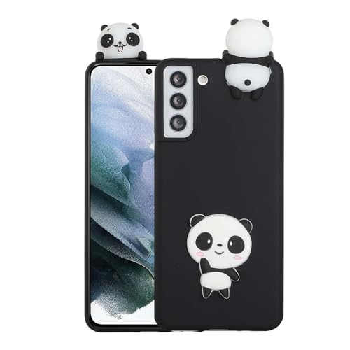 SEHEYA Panda Hülle für Samsung Galaxy A55 5G Silikon Schwarz 3D Tiere Motiv Aesthetic TPU Bumper Handyhülle Stoßfest Cover