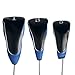 Andux Golf Driver Wood Head Covers 460cc Driver Hook & Loop Set of 3 MT/MG09 (Black/Blue)