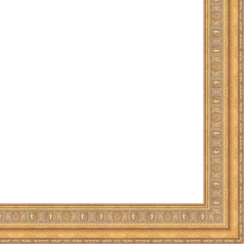 Picture Frame Moulding (Wood) 100ft Bundle - Traditional Gold Finish - 2.5" Width - 3/4" Rabbet Depth