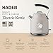 Haden Dorset 1.7 Liter Stainless Steel Electric Kettle, Hot Water Kettle with 360-Degree Base and Auto Shutoff, Putty & Chrome