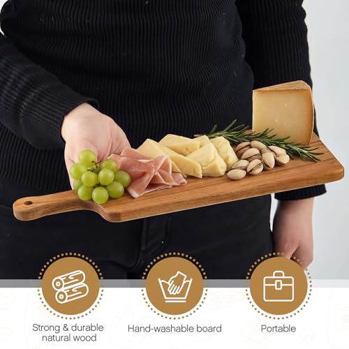 Set de tabla de cortar cuadrada de madera con cuchillo y tenedor miniatura 3