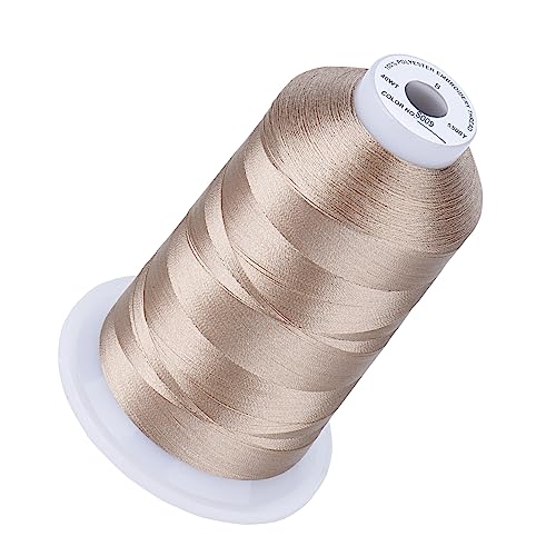 Image of Simthread Embroidery Machine Thread 5000M 40WT Polyester, Old Lace S009 | 5000M 40WT polyester thread feeds smoothly for home or commercial embroidery projects.