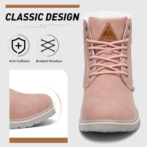 Image of Mishansha Snow Boots for Women Warm Winter Hiking Boots Size 5.5-10.5 | Waterproof Upper, Plush Lining, Removable Fur Insole, Slip-Resistant Outsole Ankle Booties for Cold Weather Walking Outdoor