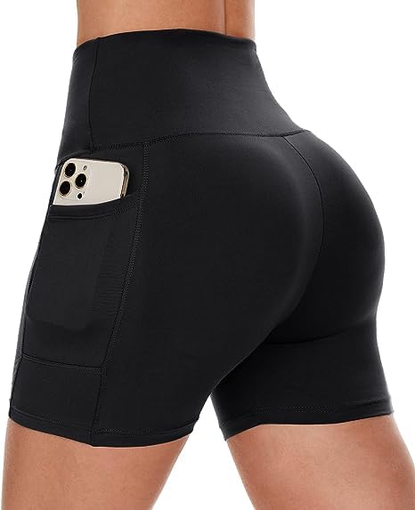 shaperx Active Biker Shorts for Women, Quick Dry Lightweight Summer Dry-Fit Short for Women Nylon & Spandex with Pockets Pack of 1 Free Size (26 Till 32)-picture-43