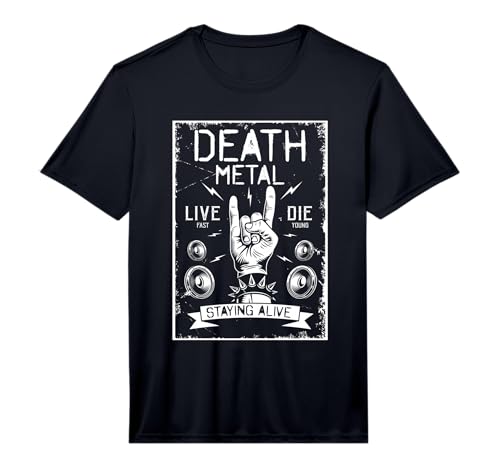 Mens Death Metal Satanic Hand Rock Goth Concert Performance T-Shirt
