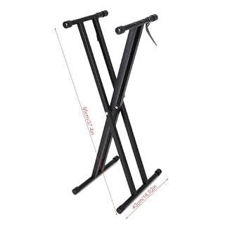 Support de clavier portable réglable en hauteur de style X – Support de l’orgue électrique à double embase pour pianistes debout et assis - Les Beatles, Paul McCartney, John Lennon, RIngo Starr, George Harrison
