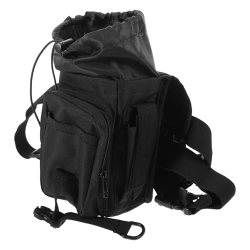 Bolsa de muslo para motocicleta de tela oxford negra con compartimentos